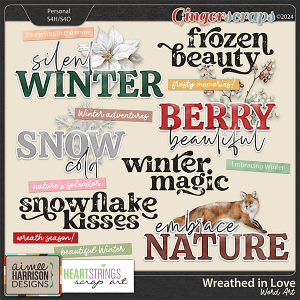 Wreathed In Love Word Art by Aimee Harrison & Heartstrings Scrap Art