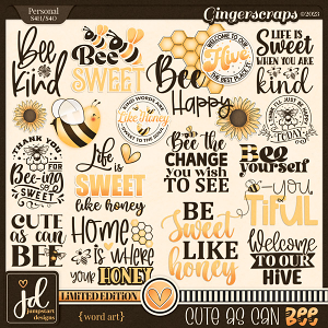 Cute As Can BEE {Word Art} LIMITED EDITION