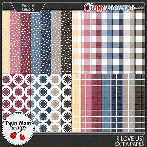I Love Us - EXTRA PAPERS by Twin Mom Scraps