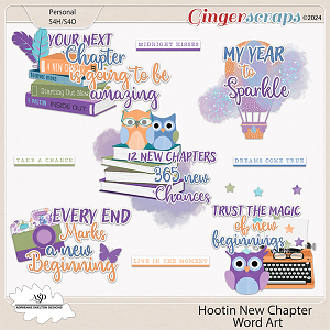 Hootin New Chapter Word Art by Adrienne Skelton Designs