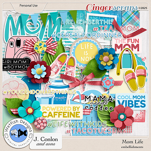 Mom Life Embellishments by Wetfish Designs and J. Conlon and Sons