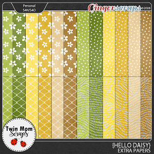 Hello Daisy - EXTRA PAPERS by Twin Mom Scraps