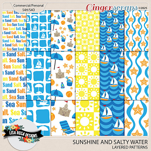 Sunshine and Salty Water - CU/PU Layered Patterns by Lisa Rosa Designs