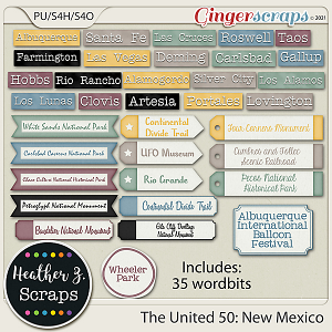 The United 50: New Mexico WORD BITS by Heather Z Scraps