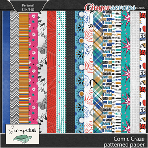 Comic Craze Patterned Papers by ScrapChat Designs