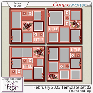 February 2025 Template Set 02 by Scrapbookcrazy Creations