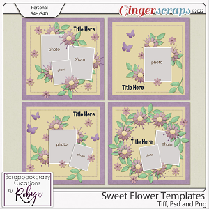Sweet Flower Templates by Scrapbookcrazy Creations