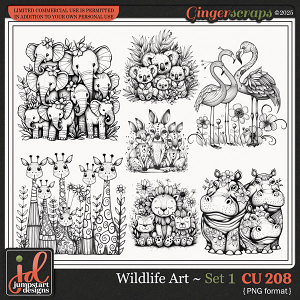 CU & PU 208 ~ Wildlife Art ~ SET 1