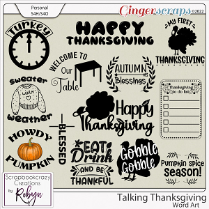Talking Thanksgiving Word Art by Scrapbookcrazy Creations