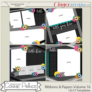 Ribbons & Papers Volume 16  - 12x12 Temps (CU Ok) by Connie Prince