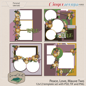 Peace, Love, Mauve Template Set Two by ScrapChat Designs