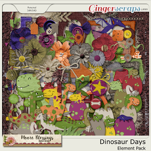 Dinosaur Days Element Pack by Moore Blessings Digital Design