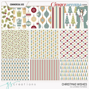 Christmas Wishes Layered Patterns (CU) by GS Creations