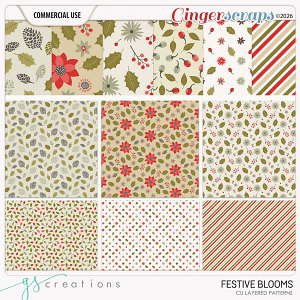 Festive Blooms1 Layered Patterns (CU) by GS Creations
