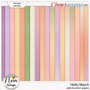 Hello March - Solid & Ombré Papers - by Neia Scraps