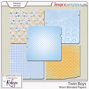 Twin Boys Worn Blended Papers by Scrapbookcrazy Creations