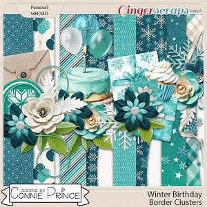 Winter Birthday - Border Clusters by Connie Prince