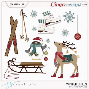 Winter Chills Layered Templates (CU) by GS Creations