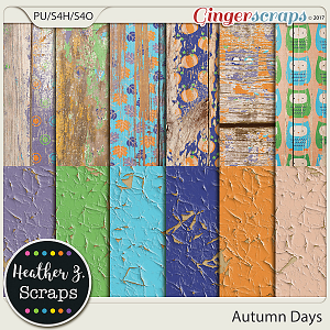 Autumn Days PEELING WOOD by Heather Z Scraps
