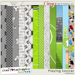 Playing Soccer Patterned Papers
