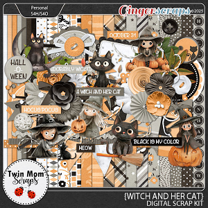 Witch and Her Cat - KIT by Twin Mom Scraps