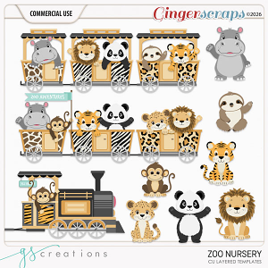 Zoo Nursery Layered Templates (CU) by GS Creations