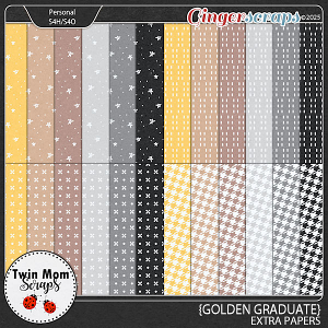 Golden Graduate - EXTRA PAPERS by Twin Mom Scraps