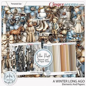 A Winter Long Ago Elements And Papers by Ilonka's Designs