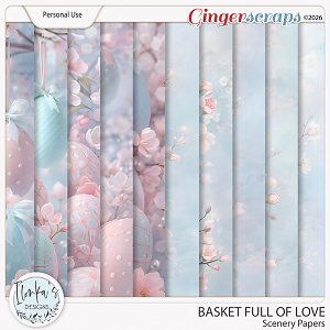 Basket Full Of Love Scenery Papers by Ilonka's Designs
