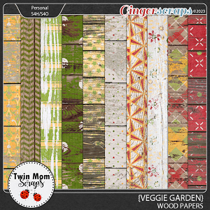 Veggie Garden - WOOD PAPERS by Twin Mom Scraps