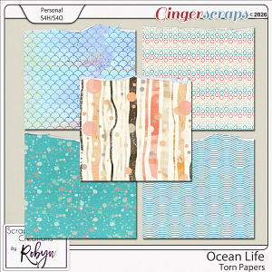 Ocean Life Torn Papers by Scrapbookcrazy Creations