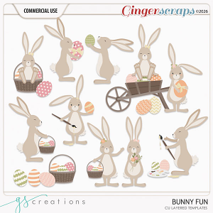 Bunny Fun Layered Templates (CU) by GS Creations