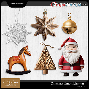 Christmas Embellishments CU by J. Conlon and Sons