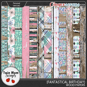 Fantastical Birthday - WOOD PAPERS by Twin Mom Scraps