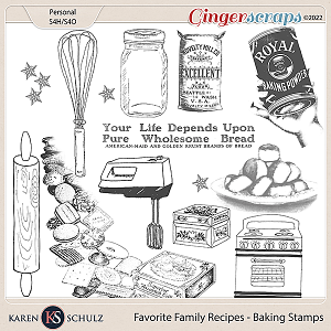 Favorite Family Recipes Baking Stamps by Karen Schulz