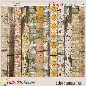 Retro Summer Fun Wood Papers