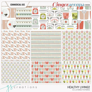 Healthy Living Layered Patterns2 (CU) by GS Creations