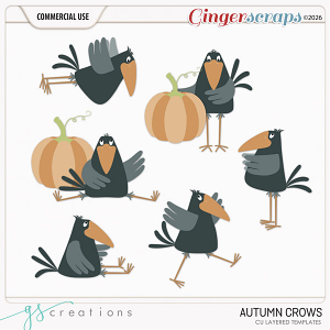 Autumn Crows Layered Templates (CU) by GS Creations
