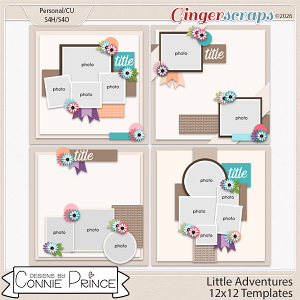 Little Adventures - 12x12 Templates (CU Ok) by Connie Prince