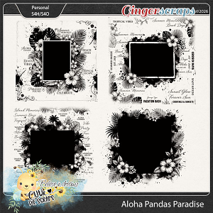 Aloha Pandas Paradise Photo Masks