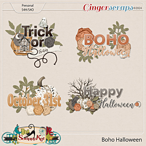 Boho Halloween Titles by The Scrappy Kat