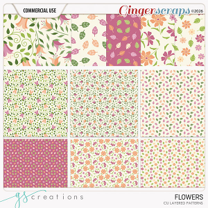 Flowers Layered Patterns (CU) by GS Creations