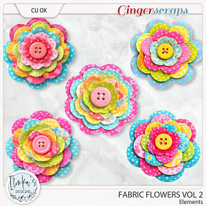 CU Fabric Flowers Vol 2 by Ilonka's Designs
