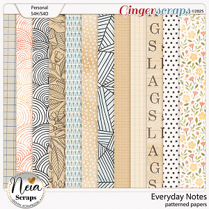 Everyday Notes - Patterned Papers - by Neia Scraps