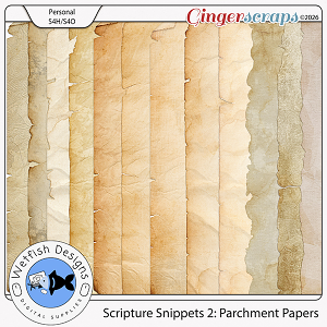 Scripture Snippets 2 Parchment Papers by Wetfish Designs  
