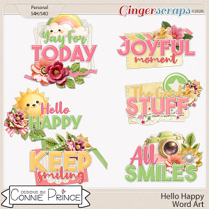 Hello Happy - Word Art Pack by Connie Prince