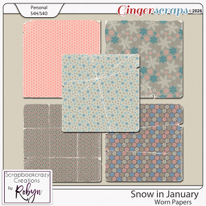Snow in January Worn Papers by Scrapbookcrazy Creations