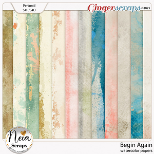 Begin Again - Watercolor Papers - by Neia Scraps