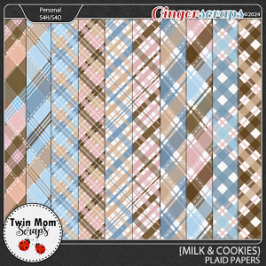 Milk and Cookies - PLAID PAPERS by Twin Mom Scraps