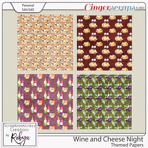 Wine and Cheese Night Themed Papers by Scrapbookcrazy Creations